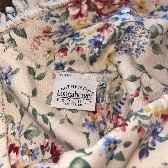 Longaberger Liner Fabric Spring Floral 2003 Small Easter Basket EUC - Picture 2 of 4